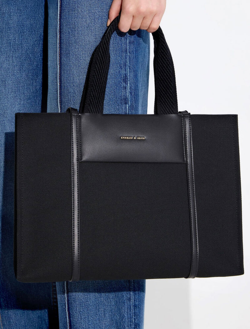 ORIGINAL CHARLES & KEITH SHALIA TOTE BAG - BLACK