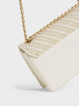 ORIGINAL CHARLES & KEITH CHAIN HANDLE SHOULDER BAG - CREAM