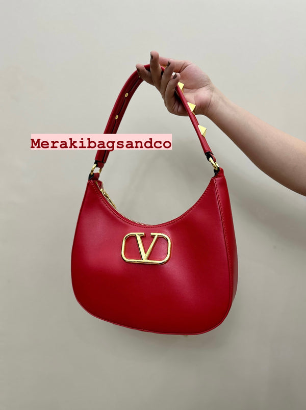 VALENTINO STUD SIGN HOBO BAG