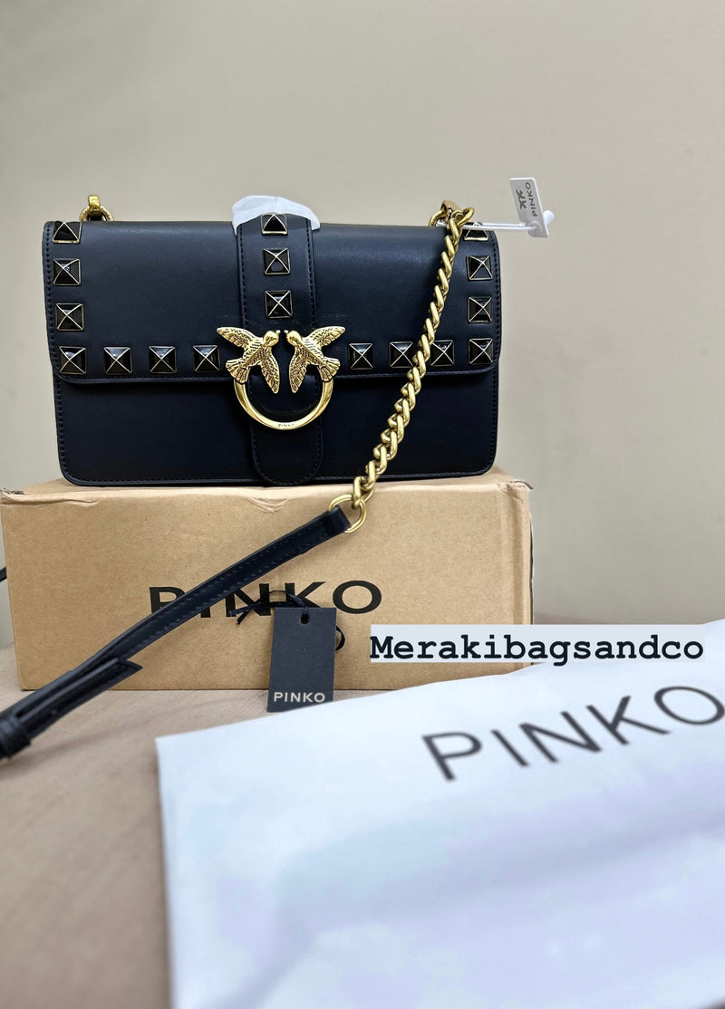 PINKO CLASSIC LOVE BAG ONE PAINTED STUDS