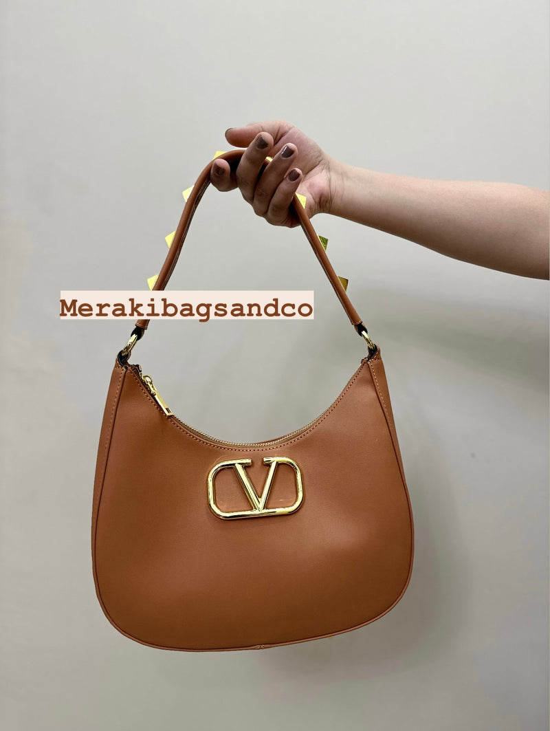 VALENTINO STUD SIGN HOBO BAG