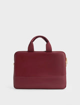 ORIGINAL CHARLES & KEITH TEXTURED LAPTOP BAG - BURGUNDY