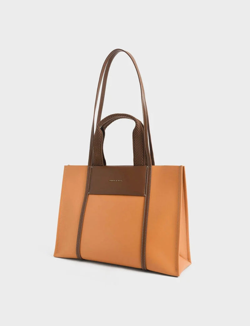 ORIGINAL CHARLES & KEITH SHALIA TOTE BAG - PUMPKIN