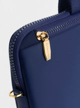 ORIGINAL CHARLES & KEITH TEXTURED LAPTOP BAG - NAVY BLUE