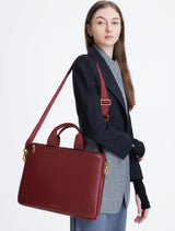 ORIGINAL CHARLES & KEITH TEXTURED LAPTOP BAG - BURGUNDY