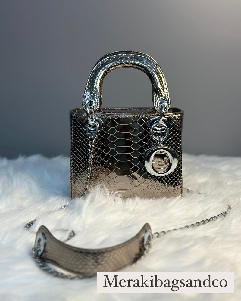 CHRISTIAN DIOR Crocodile Leather Mini Lady Dior